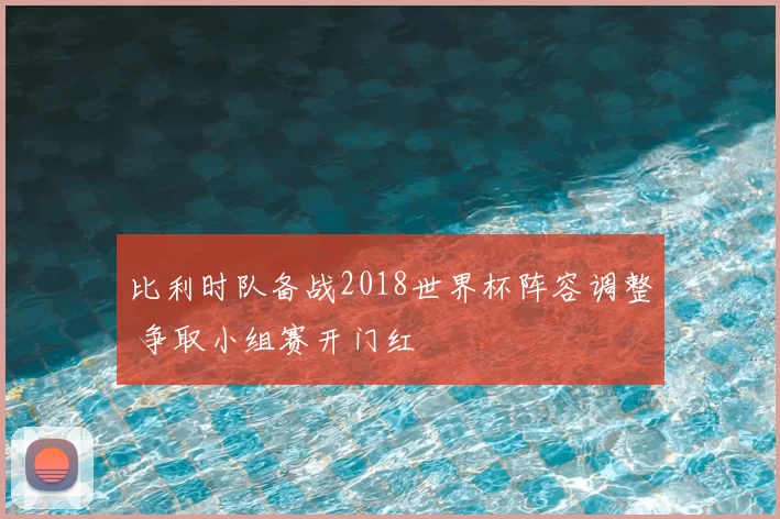 比利时队备战2018世界杯阵容调整 争取小组赛开门红